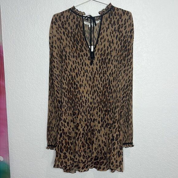 NWT Veronica Beard Luvie Leopard Print Mini Dress Size 8 - Picture 2 of 14
